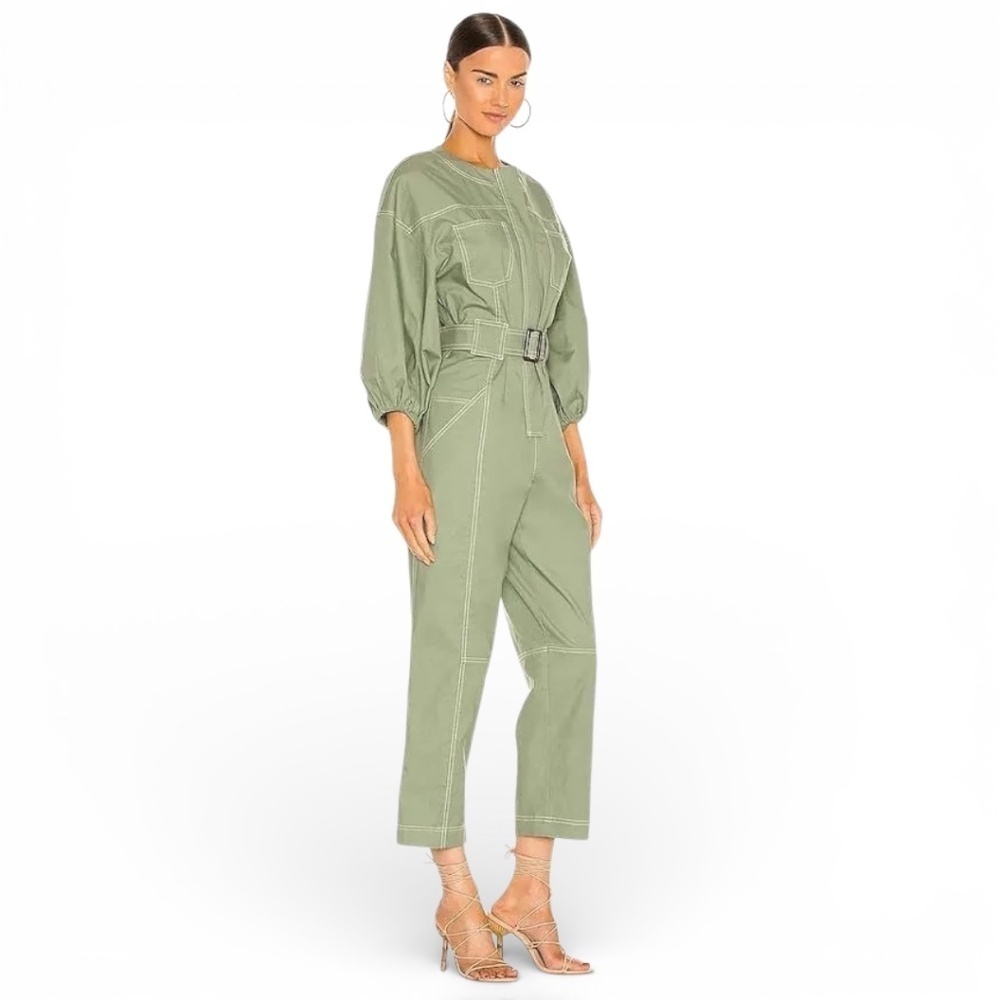 JONATHAN SIMKHAI Annika Utility Jumpsuit in Eucalyptus Size 2